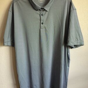 Men’s XXL Blue Striped Mizzen+Main Trim Fit Lightweight Short Sleeve Polo